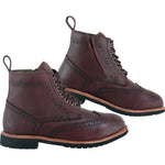 Black Officer Brogue Motorcycle Boots