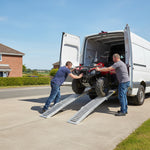 Black Pro Range (B5390) Tri-Fold Steel Motorcycle Loading Ramp Silver (Pair)