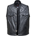 Black Renegade Leather Motorcycle Vest