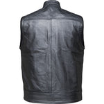 Black Renegade Leather Motorcycle Vest