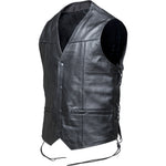 Black Rocker Leather Motorcycle Vest