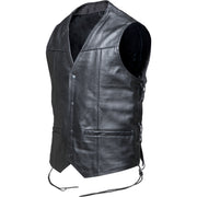 Black Rocker Leather Motorcycle Vest