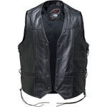 Black Rocker Leather Motorcycle Vest