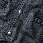 Black Rocker Leather Motorcycle Vest