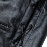 Black Rocker Leather Motorcycle Vest