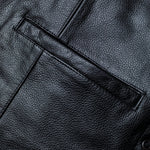 Black Rocker Leather Motorcycle Vest