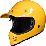Black Royale II Retro ECE R22.06 Gloss Sunset Yellow Motorcycle Helmet and Internal Visor