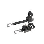 BikeService Retractable Super Heavy Duty Ratchet Tie Downs Set - 1.2m (4ft)
