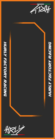 Hurly Workstation Floor Mat - Black/Orange/White
