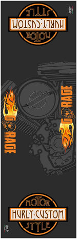 Hurly Custom Workstation Floor Mat - Black/Orange