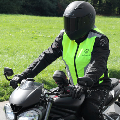 Black Hi-Vis Motorcycle Vest