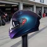 Black Atom ECE R22.06 Motorcycle Helmet Blue Lifestyle