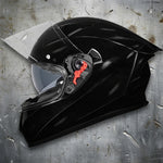 Black Atom Vintage ECE R22.06 Scratched-Look Motorcycle Helmet Lifestyle