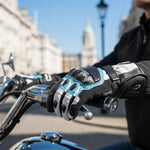 Black Metro Short Leather Motorcycle Gloves