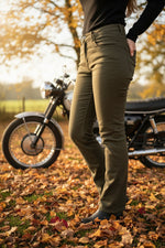 Black Salus Womens Motorcycle Jeans Lifestyle