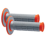 Renthal G164 MX Dual Compound Tapered 1/2 Waffle Grips - Grey/Orange