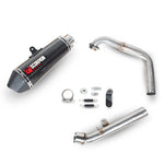 Scorpion Serket Taper Satin Titanium Oval Exhaust For Yamaha YZF R 125 2014-2018