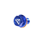 Apico M10 X 15MM X 1.5 Magnetic Sump Drain Bolt - Kawasaki KX65 2000-23, KXF250 2004-20 - Blue
