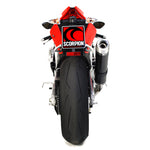 Scorpion Factory Satin Titanium Oval Exhaust Carbon Outlet Aprilia RSV4 09>Current