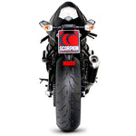 Scorpion Power Cone Satin Titanium Oval Exhaust Carbon Outlet Kawasaki ZX-6R 09>Current