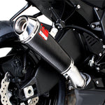 Scorpion Power Cone Satin Titanium Oval Exhaust Carbon Outlet Kawasaki ZX-6R 09>Current