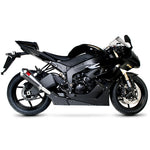 Scorpion Power Cone Satin Titanium Oval Exhaust Carbon Outlet Kawasaki ZX-6R 09>Current