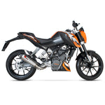 Scorpion Serket Taper Satin Titanium Oval Exhaust For KTM Duke 125 2011-2016