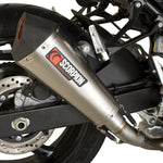 Scorpion Serket Taper Satin Titanium Oval Exhaust For Suzuki GSR 750 2011-2016