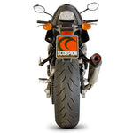 Scorpion Serket Taper Satin Titanium Oval Exhaust For Suzuki GSR 750 2011-2016