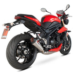 Scorpion Serket Taper Satin Titanium Oval Exhaust For Triumph Speed Triple 2011-2015
