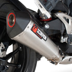 Scorpion Serket Taper Satin Titanium Oval Exhaust For Triumph Speed Triple 2011-2015
