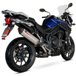 Scorpion Factory Satin Titanium Oval Exhaust-Triumph Tiger 1200 Explorer 2012-2015