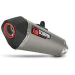 Scorpion Serket Taper Satin Titanium Oval Exhaust For Suzuki GSR 750 2011-2016