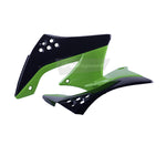 Polisport Radiator Scoops - Kawasaki KXF450 2009-11 - Black/ Green