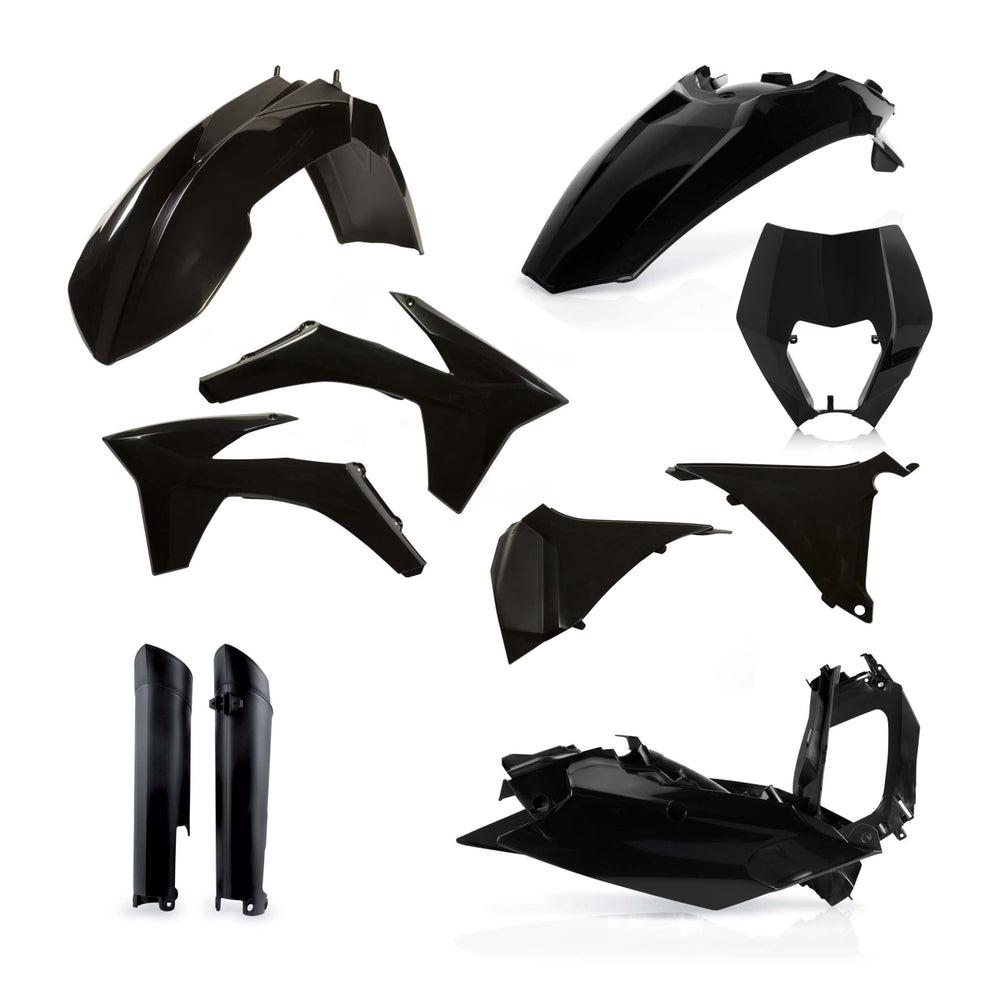 Acerbis Full Plastics Kit - KTM EXC/ EXC-F 125-540 2012-13 - Black