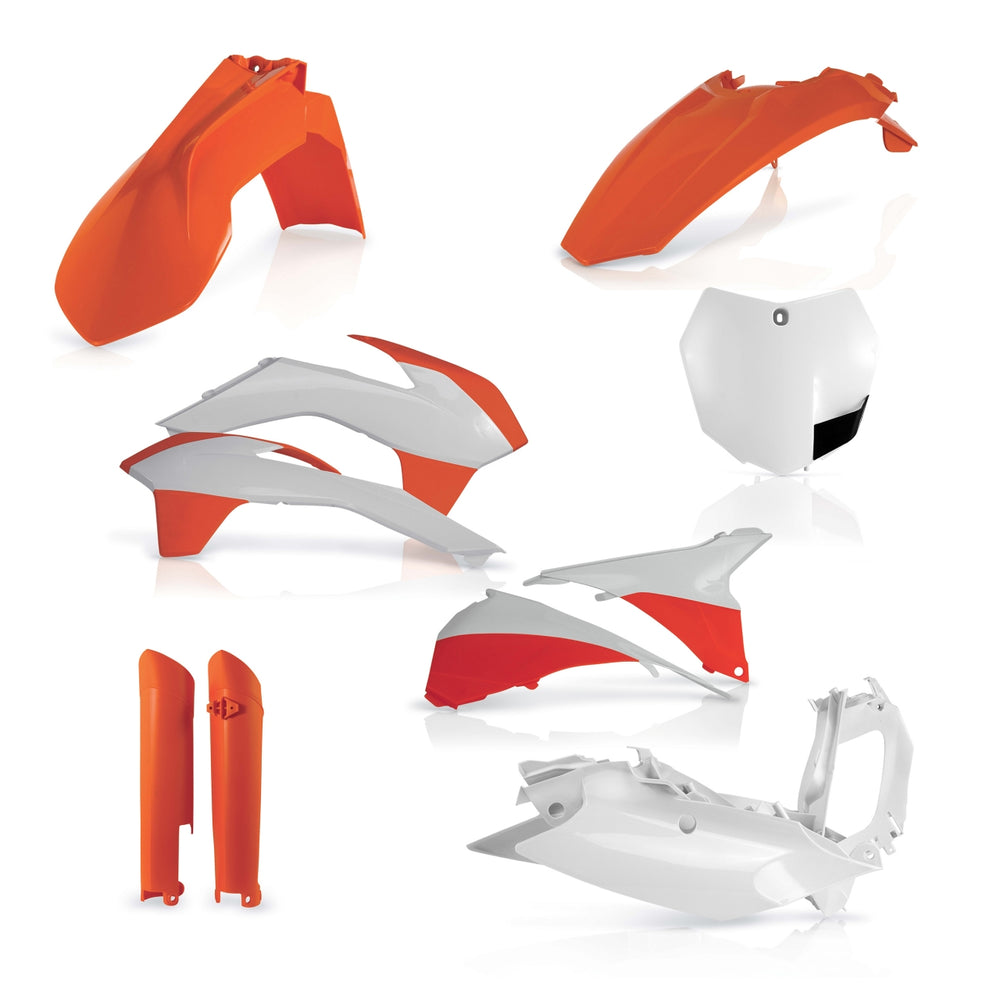 Acerbis Full Plastics Kit - KTM SX 125/150/250 & SXF 250/450/505 2013-14 - Orange/White