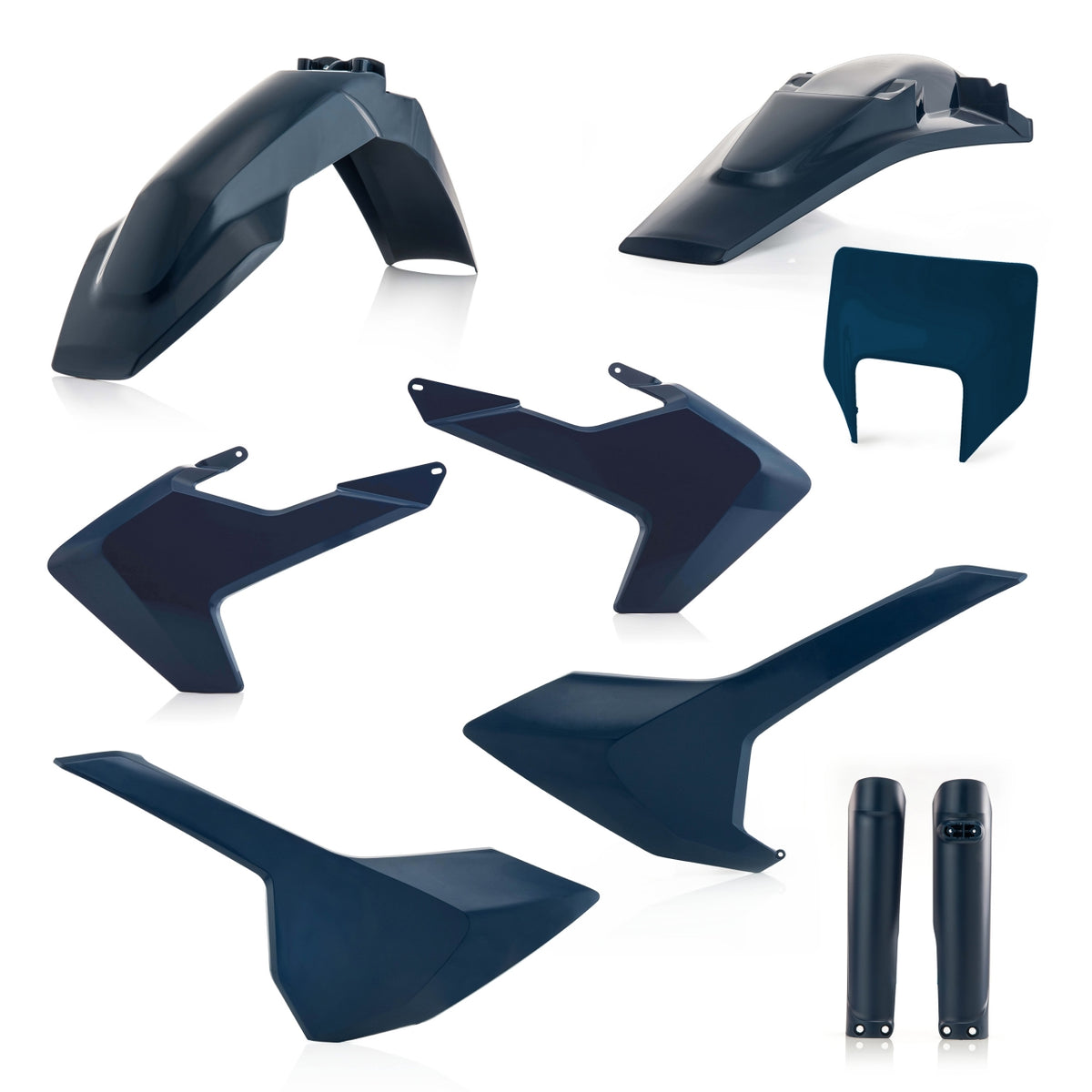 Full Enduro Plastics Kit Husqvarna FE 250 350 450 501 & TE250 2017 19 Dark Blue