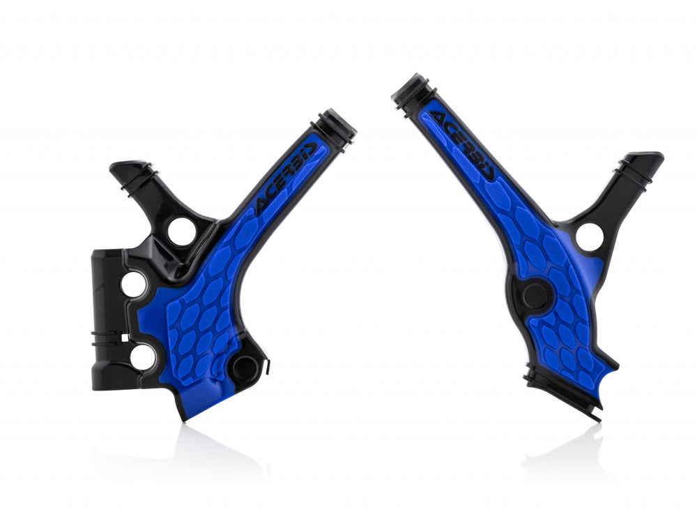 Acerbis X-Grip Frame Guards - Yamaha YZ85 2019-21 - Black/ Blue