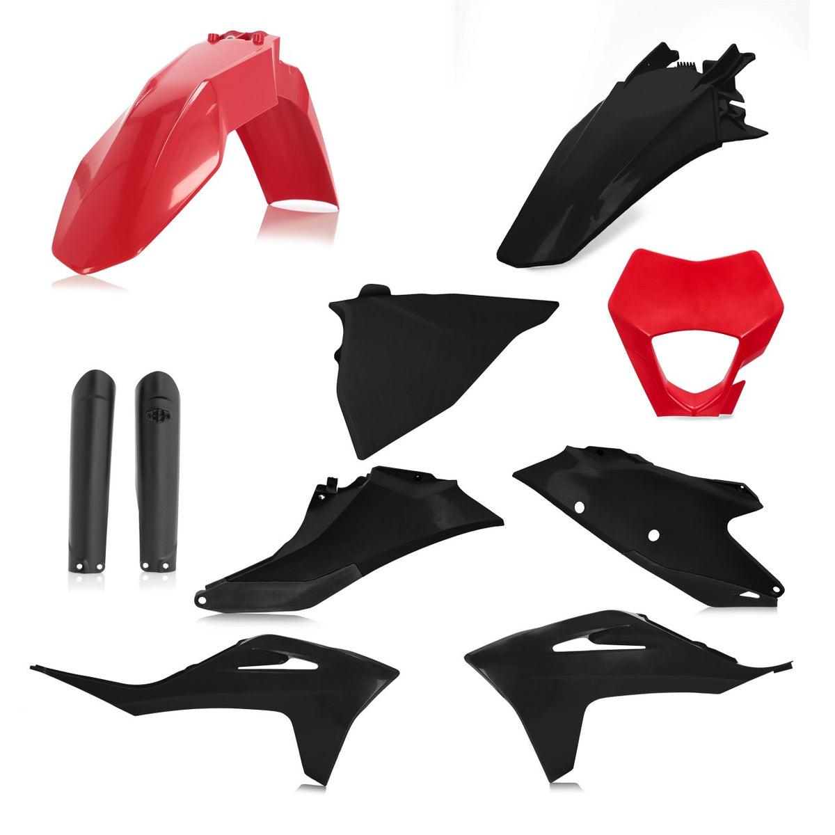 Full Enduro Plastics Kit Gas Gas EC 250 300 & 250 350F 2021 2023 Black Red