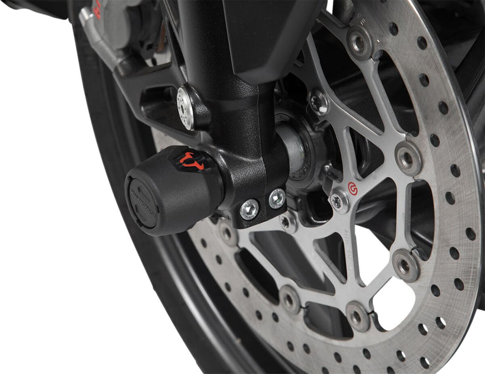 SW Motech Front Axle Slider Set - KTM Super Adventure 1290 2021-2024 - Black