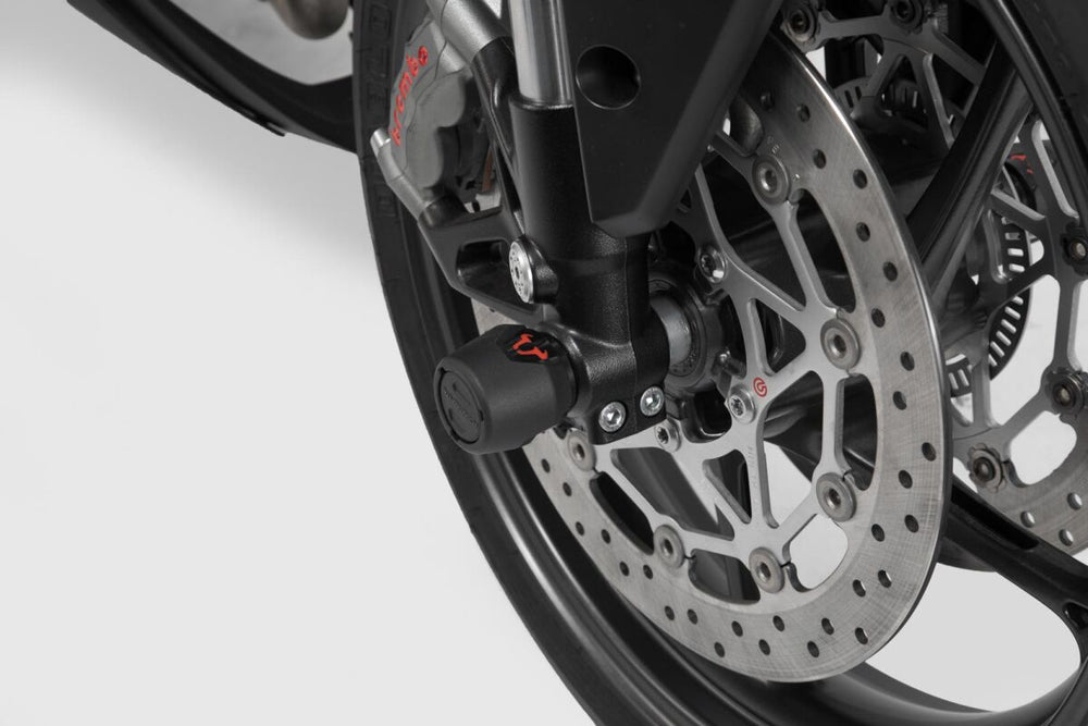 SW Motech Front Axle Slider Set - KTM Super Adventure 1290 2021-2024 - Black