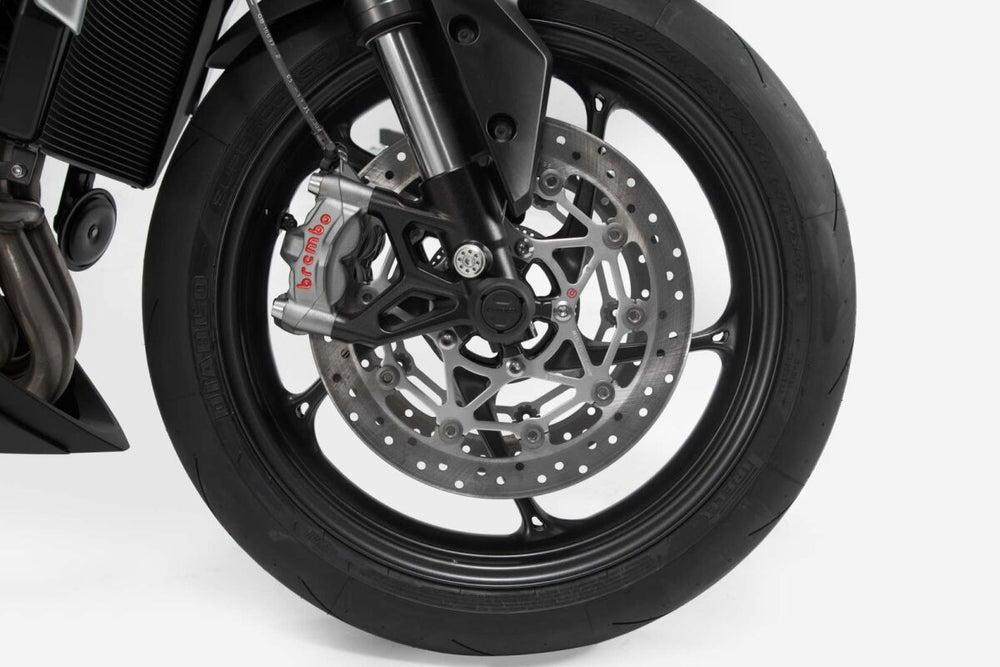 SW Motech Front Axle Slider Set - Ducati SuperSport 950S 2021-2023 - Black
