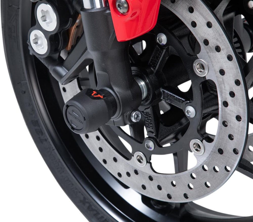 SW Motech Front Axle Slider Set - Yamaha MT-09 GT 2021-2022 - Black