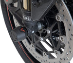SW Motech Front Axle Slider Set - Triumph Tiger 800 XRX 2015-2020 - Black