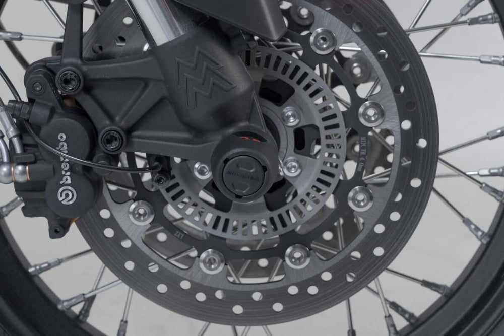 SW Motech Front Axle Slider Set - Moto Morini X-CAPE 650 2021-2023 - Black