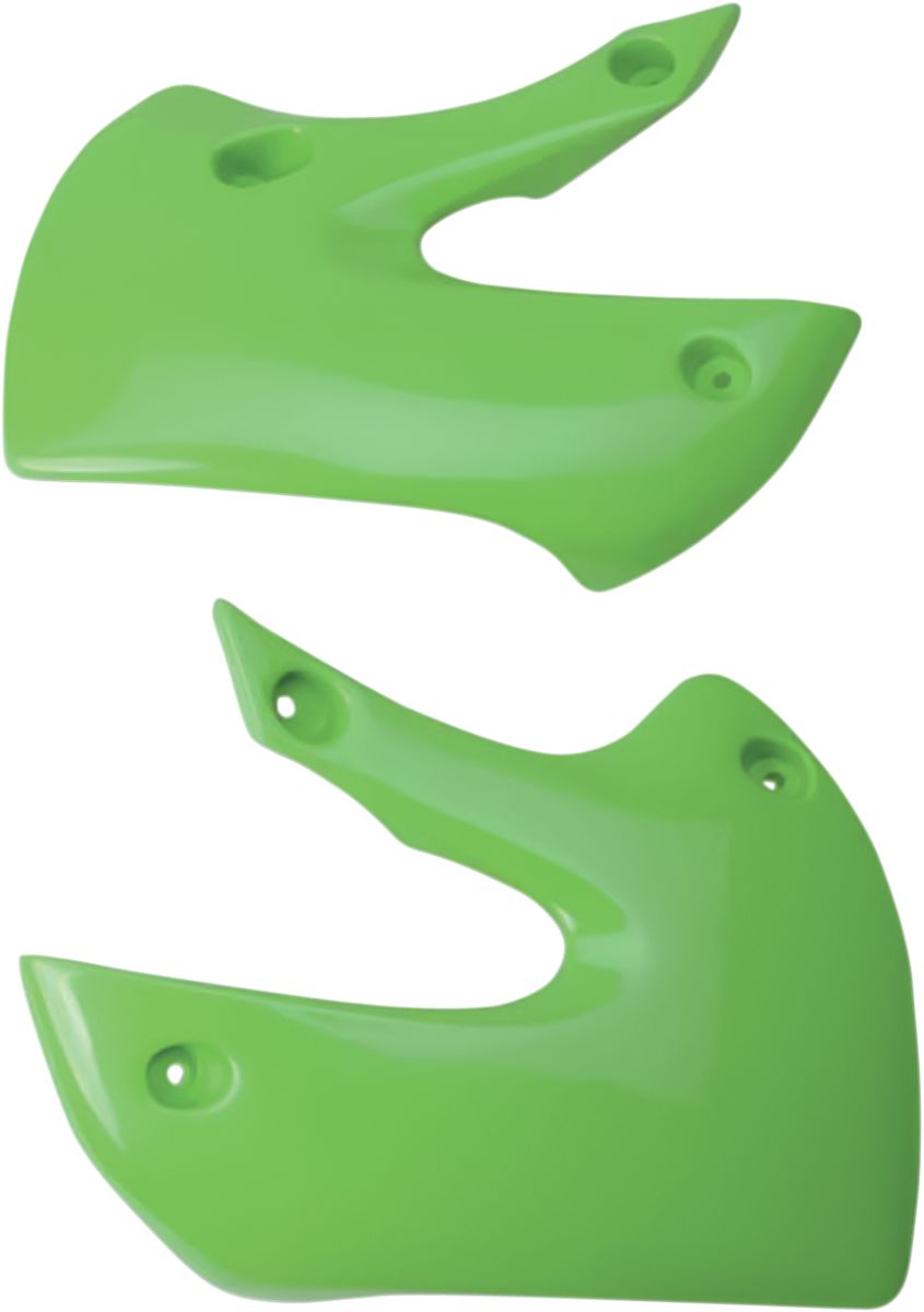 UFO Radiator Scoops - Kawasaki KX65 2001-18, KLX110 2002-09 - Green ...