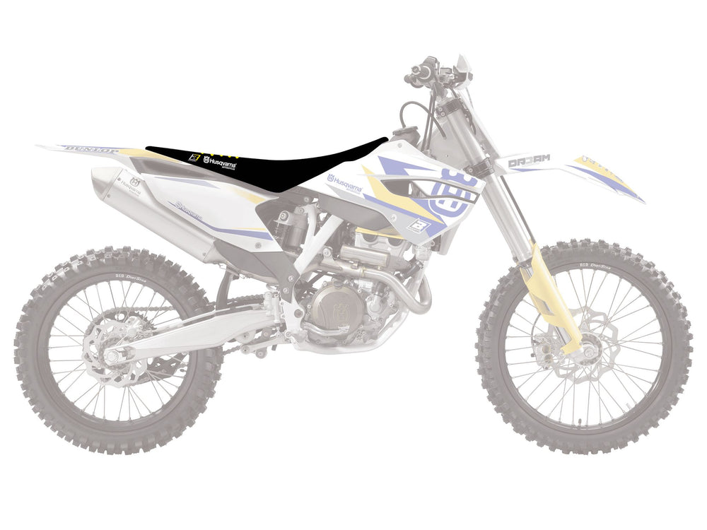 Blackbird Double Grip 3 Seat Cover - Husqvarna FC 250/350/450 & TC 125/250 2014-15 - Black/Yellow