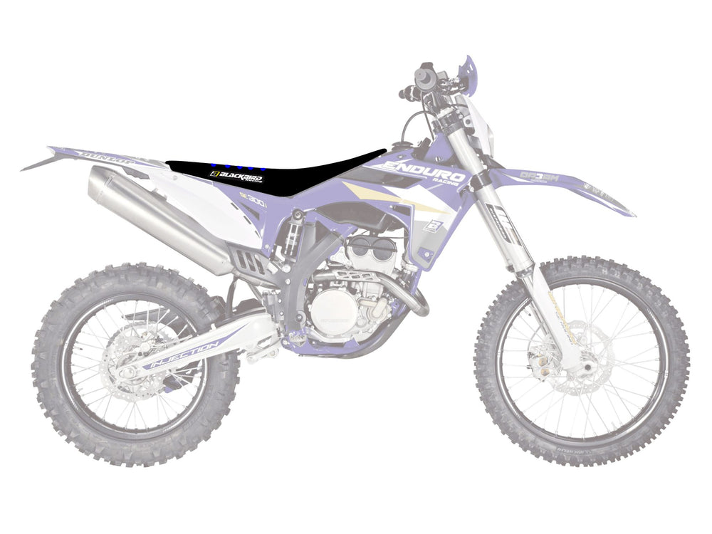Blackbird Double Grip 3 Seat Cover - Sherco Enduro 2014-16 - Black/Blue