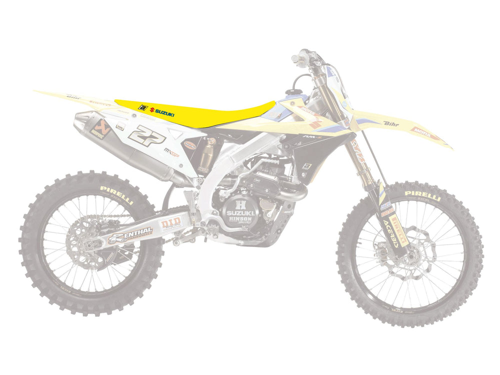 Blackbird Zebra Seat Cover - Suzuki RMZ250 2019, RMZ450 2018-19 - Yellow/ Black