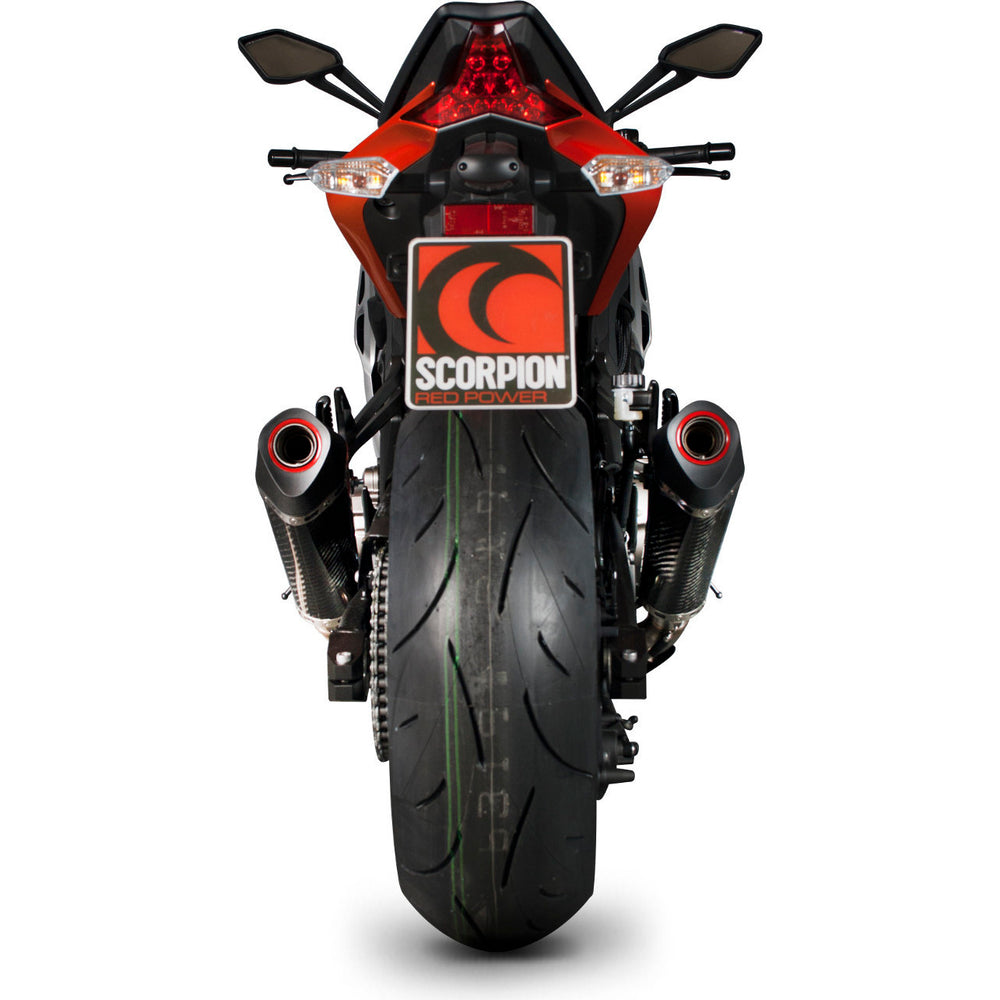 Scorpion Serket Taper Carbon Oval Exhaust For Kawasaki Z1000 2014-2016 No Panniers